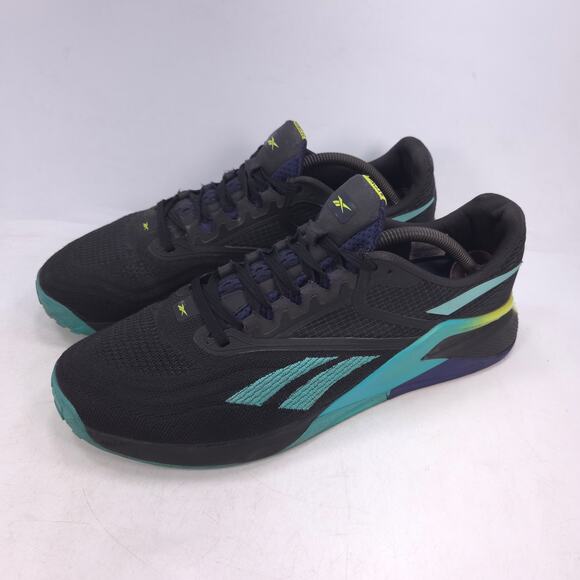 Reebok Nano X Athletic Lace Up Running Shoe Mens Size 11 GX9912 Black Blue - Picture 1 of 10